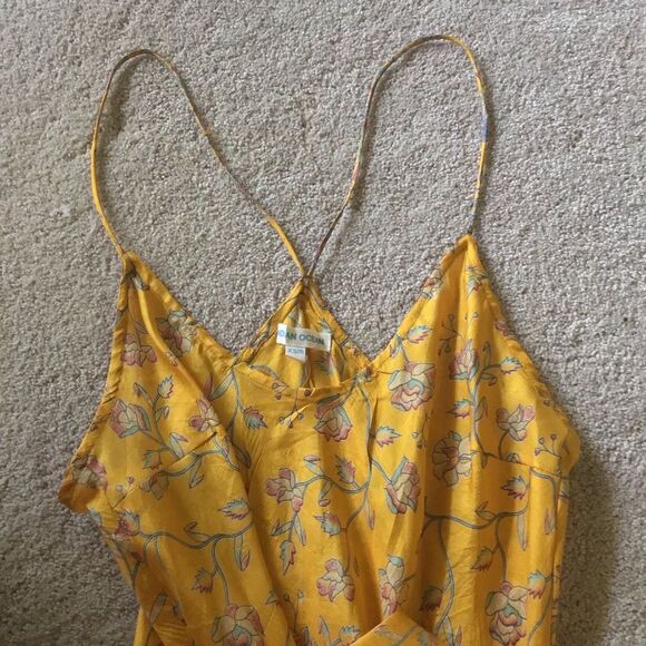 Indian Ocean Urban Outfitters Yellow Silk Floral Maxi Dress - Picture 5 of 5